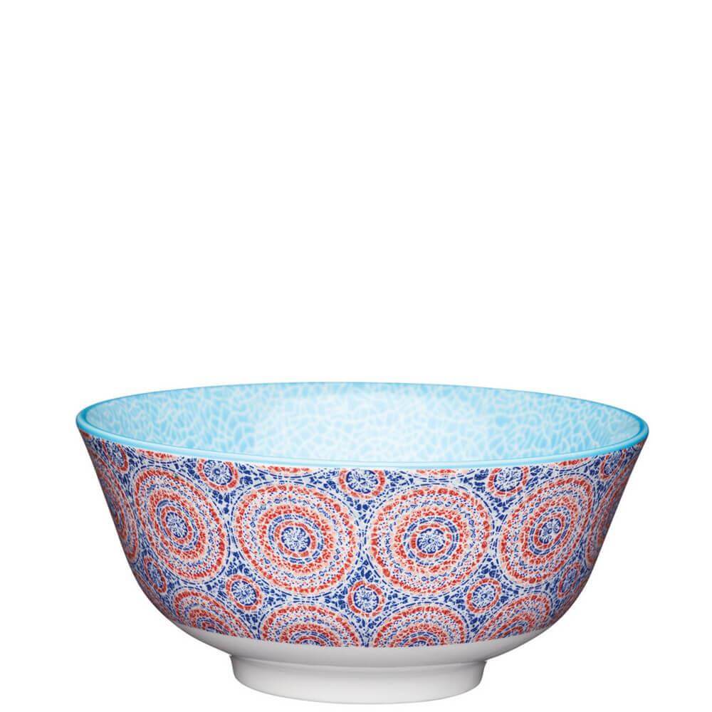 KitchenCraft Blue and Red Mosaic Style Multi Use Bowl